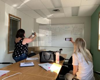 Project team members in a project planning session