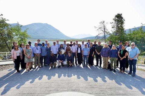 Global Affairs Canada's northern diplomatic tour delegation in Carcross