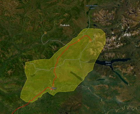Map of the area included in the June 29, 2024 evacuation alert for the Mayo area