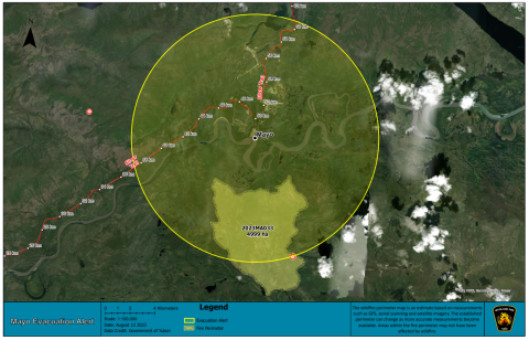 Map of Mayo evacuation area