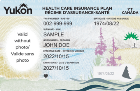 Example of Yukon health care card