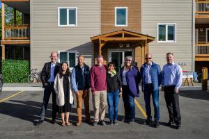 Left to Right, Philippe Mallet, Kim Ho, Minister Pillai, Patrick Mclarnon and Ita Achmadsjah, Mary Cameraon, Colin McDowell, Dave Hopkins.
