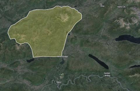 For the wilderness area northwest of Minto Bridge to South McQuesten Road, west of the Silver Trail