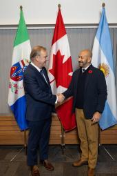 Premier Pillai with Argentine Consulate General, Ricardo Arredondo.