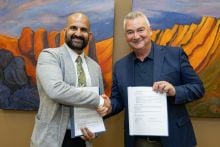 Arctic Training Centre founder Arj Grewal and Premier Mike Pemberton signed a Memorandum of Understanding between the Yukon government and the Arctic Training Centre on August 25, 2025.
