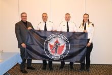 Representatives from Wounded Warriors Canada, the Government of Yukon and the Association of Yukon Firefighters and Chiefs.