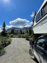 Camper at Tombstone Territorial Park  (Courtesy Erin Loxam, Department of Environment)