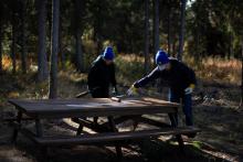 Rugged Apprentices enhancing the Tagish campground. Credit: Government of Yukon  