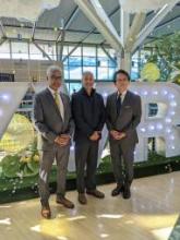 Pictured left to right: Consul General of India Mr. Manish, Premier Pillai and Consul General of Japan Mr. Maruyama in Vancouver. Photo credit: The Yukon Government. 