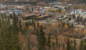 Overhead view of the 5th and Rogers lot in downtown Whitehorse.