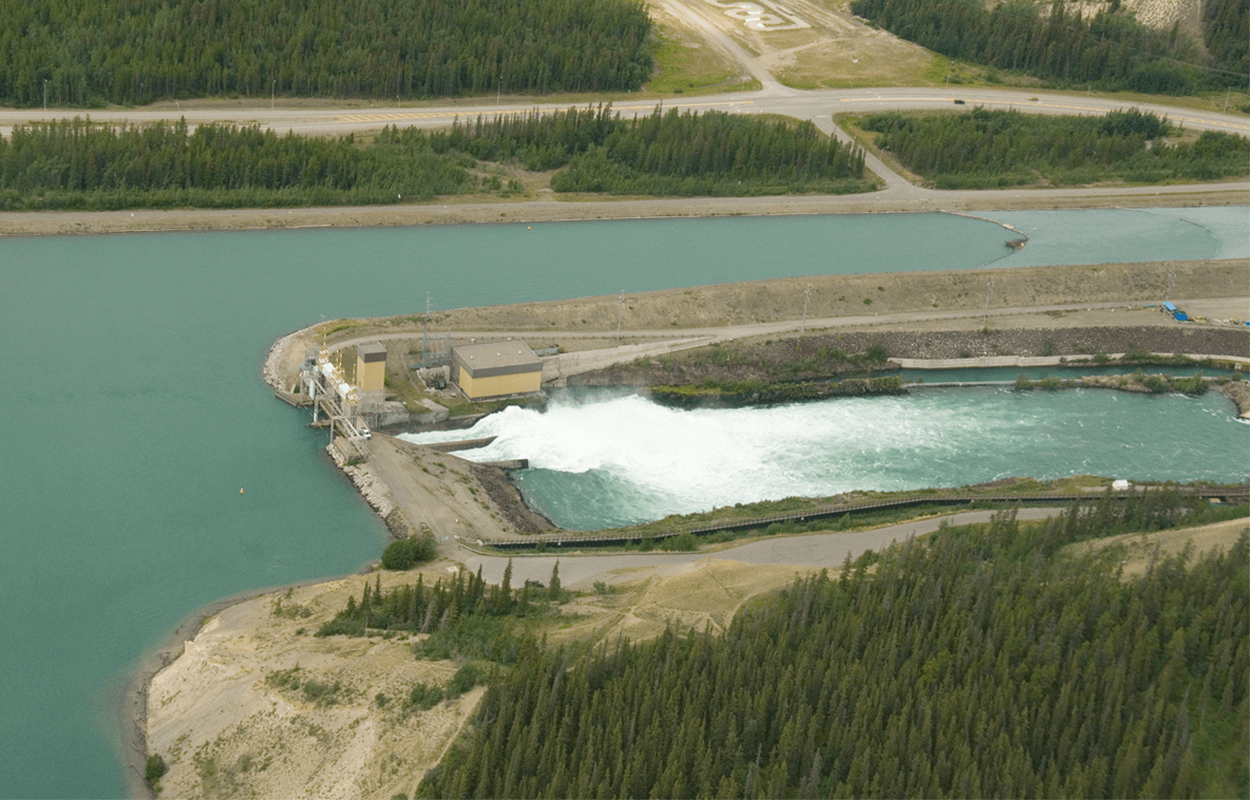 Aerial view of Whitehorse dam