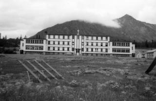 Archival photo of the Chooutla Residential School