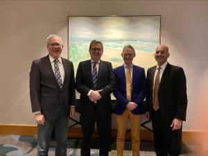 Premier Ranj Pillai, Minister John Streicker, Yukon MP Brendan Hanley and federal Minister Johnathan Wilkinson met to discuss mining and critical minerals in the Yukon.
