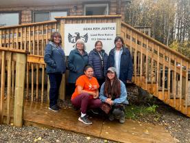 Liard First Nation’s Dene Keh Justice team. Back row: Georgina Smith, May Stewart, Melissa Charlie, Daniel Dick (L-R). Front row: Brandy Tizya, Nicole Poppe (L-R)