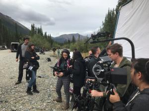 Film crew on set of River of Life: Yukon  