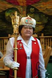 Doris McLean in her capacity as Sergeant-at-Arms in the Yukon Legislative Assembly, 2005.