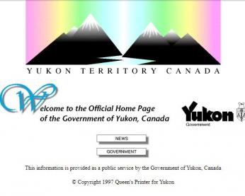 Government of Yukon home page from 1997