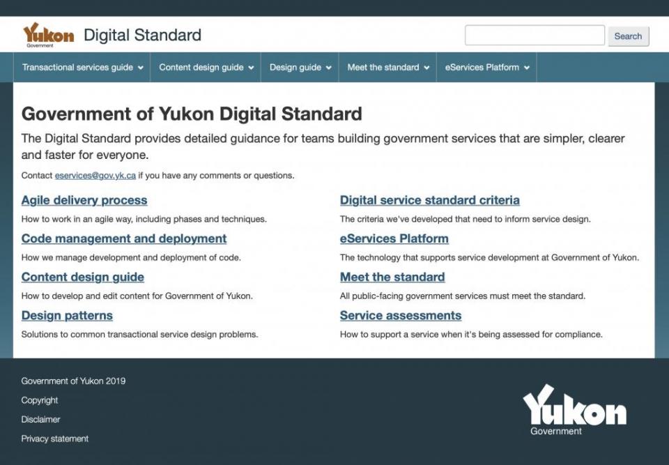 Screen capture of the old Digital Standard home page