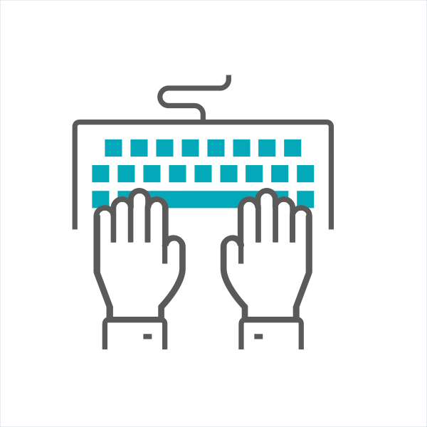 Image of hands typing on a keyboard