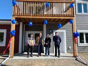 Officials at the grand opening of the new triplex in Watson Lake